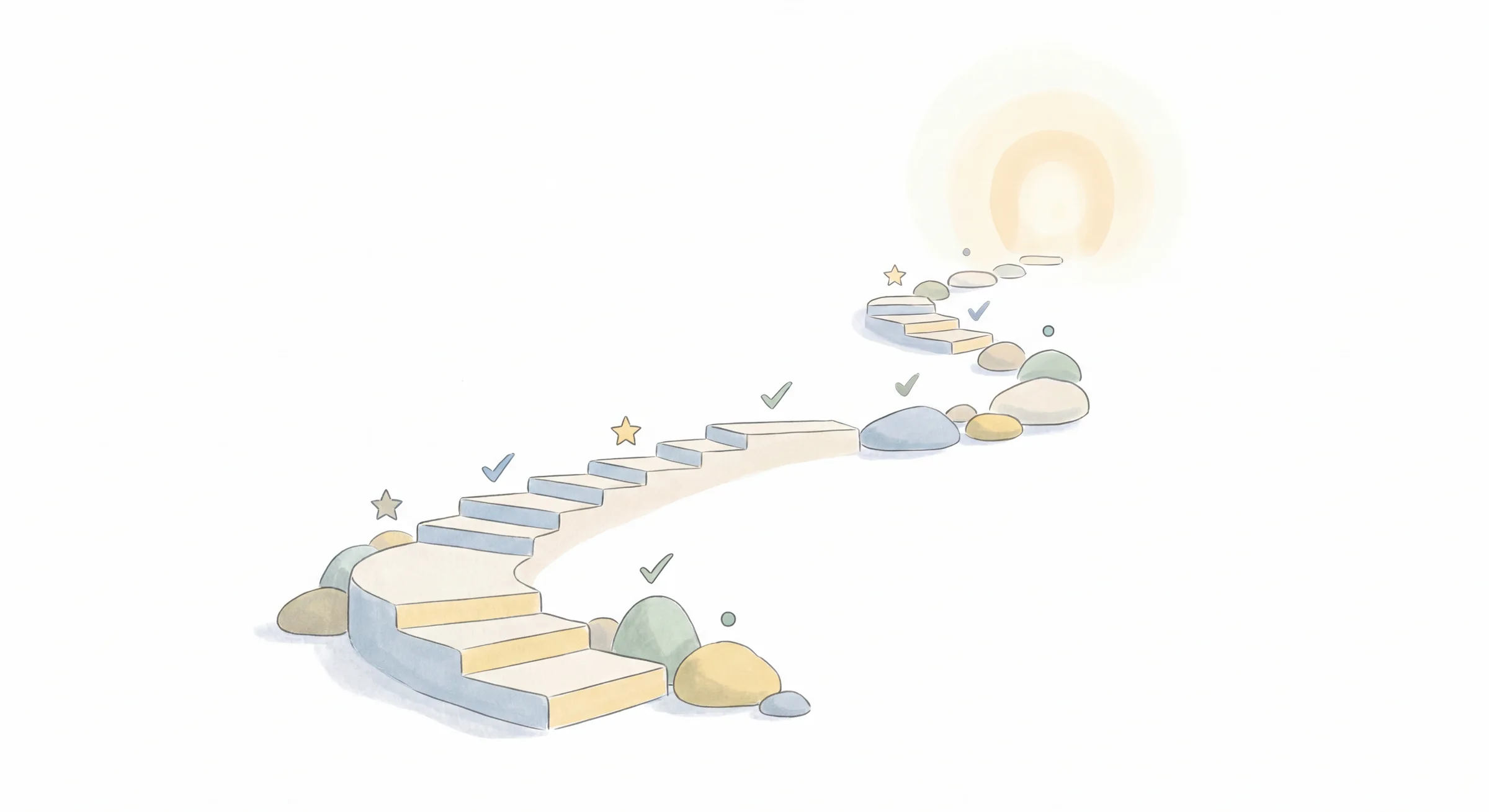 A concept image symbolizing small steps and repeated progress